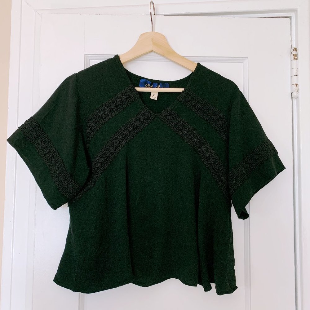 Francesca's Black Boho T-Shirt Blouse